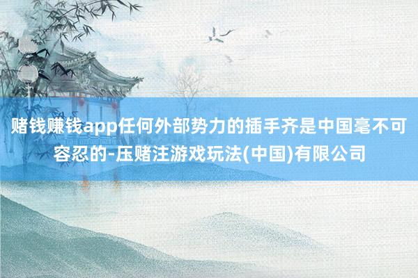 赌钱赚钱app任何外部势力的插手齐是中国毫不可容忍的-压赌注游戏玩法(中国)有限公司