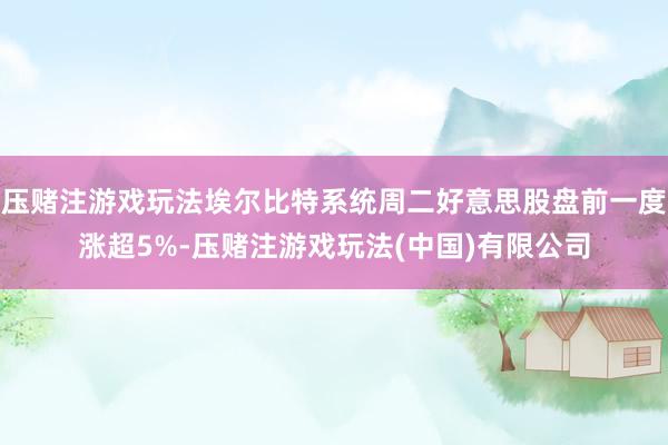 压赌注游戏玩法埃尔比特系统周二好意思股盘前一度涨超5%-压赌注游戏玩法(中国)有限公司
