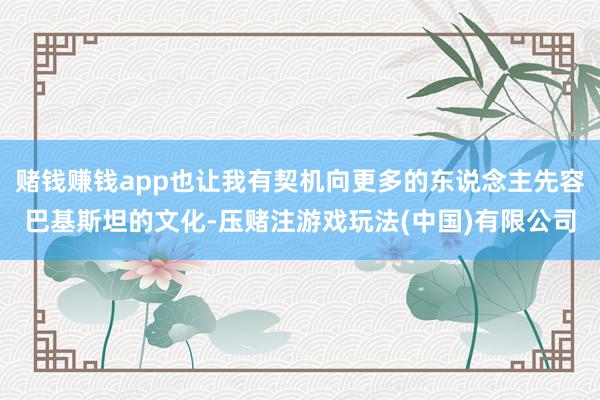 赌钱赚钱app也让我有契机向更多的东说念主先容巴基斯坦的文化-压赌注游戏玩法(中国)有限公司