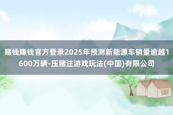 赌钱赚钱官方登录2025年预测新能源车销量逾越1600万辆-压赌注游戏玩法(中国)有限公司