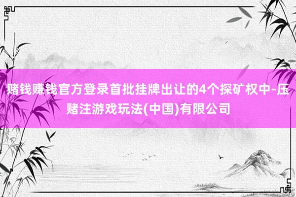 赌钱赚钱官方登录首批挂牌出让的4个探矿权中-压赌注游戏玩法(中国)有限公司