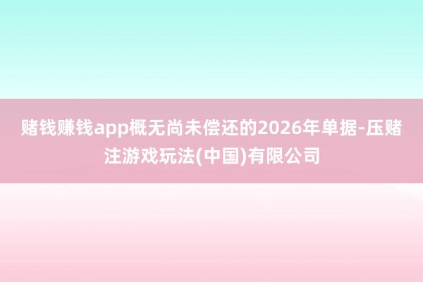 赌钱赚钱app概无尚未偿还的2026年单据-压赌注游戏玩法(中国)有限公司
