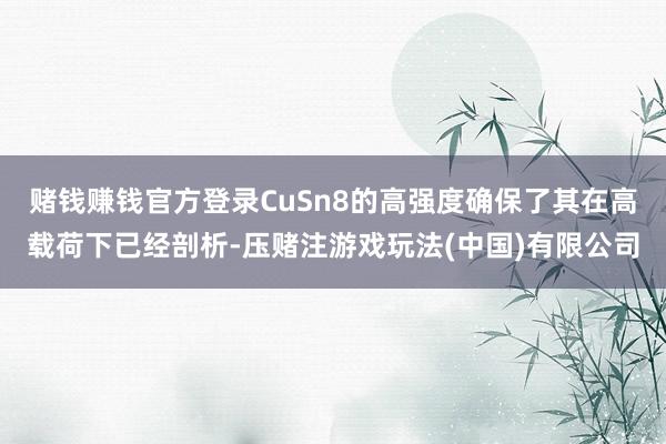 赌钱赚钱官方登录CuSn8的高强度确保了其在高载荷下已经剖析-压赌注游戏玩法(中国)有限公司