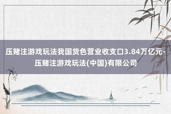 压赌注游戏玩法我国货色营业收支口3.84万亿元-压赌注游戏玩法(中国)有限公司