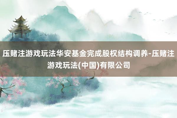 压赌注游戏玩法华安基金完成股权结构调养-压赌注游戏玩法(中国)有限公司