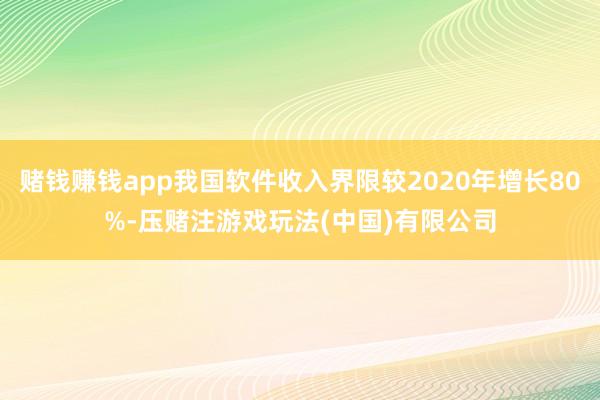 赌钱赚钱app我国软件收入界限较2020年增长80%-压赌注游戏玩法(中国)有限公司